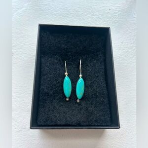 Turquoise Bead 925 Stamped Sterling Earrings
